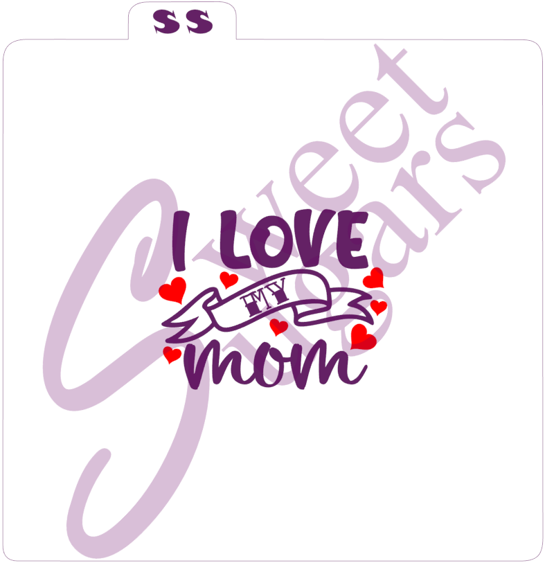 I Love My Mom Tattoo-style 1 or 2 part Silkscreen Stencil image 1