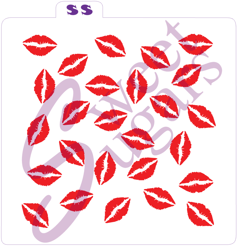 Lips / Kisses Background Stencil - Traditional or Silkscreen image 0