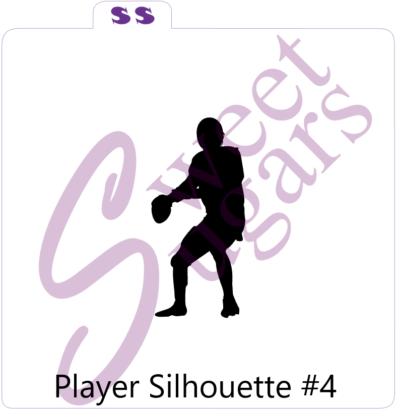 Football Player Silhouette Silkscreen Stencils - 4 Designs, Singles or Bundle image 4