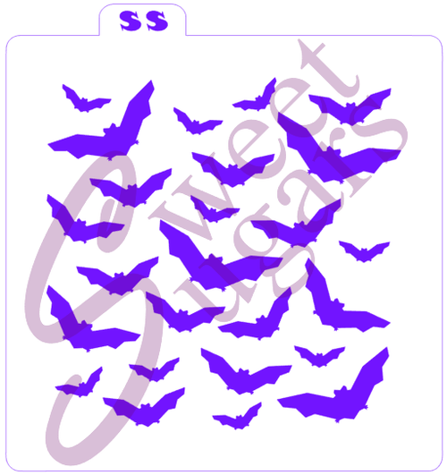 Bat Background Stencil - Traditional or Silkscreen image 0