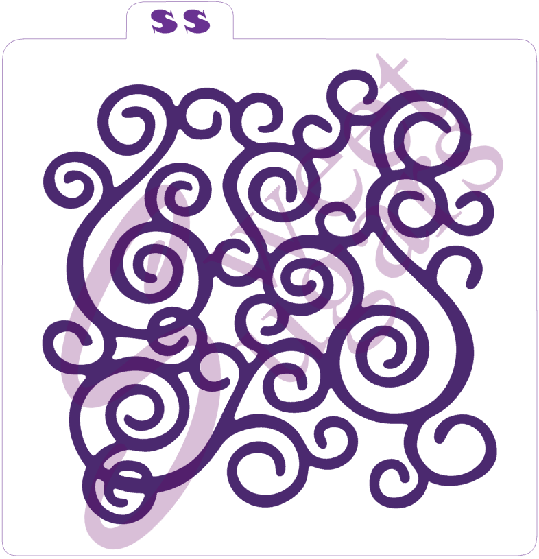 Swirl Background Silkscreen Stencil image 0