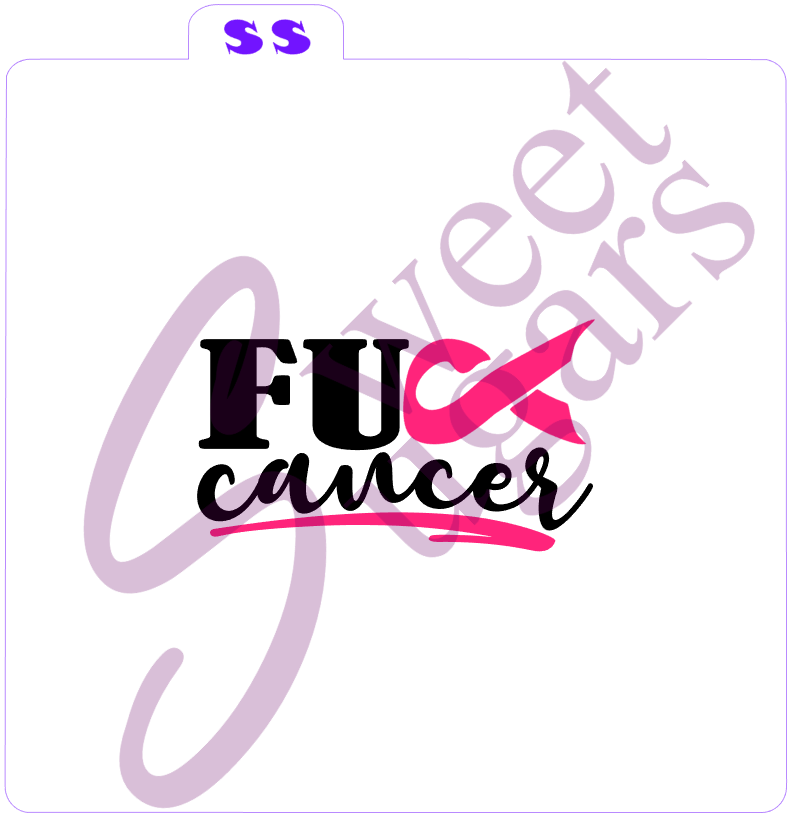Cancer Awareness - "F**K Cancer" 2 part Silkscreen Stencil image 0
