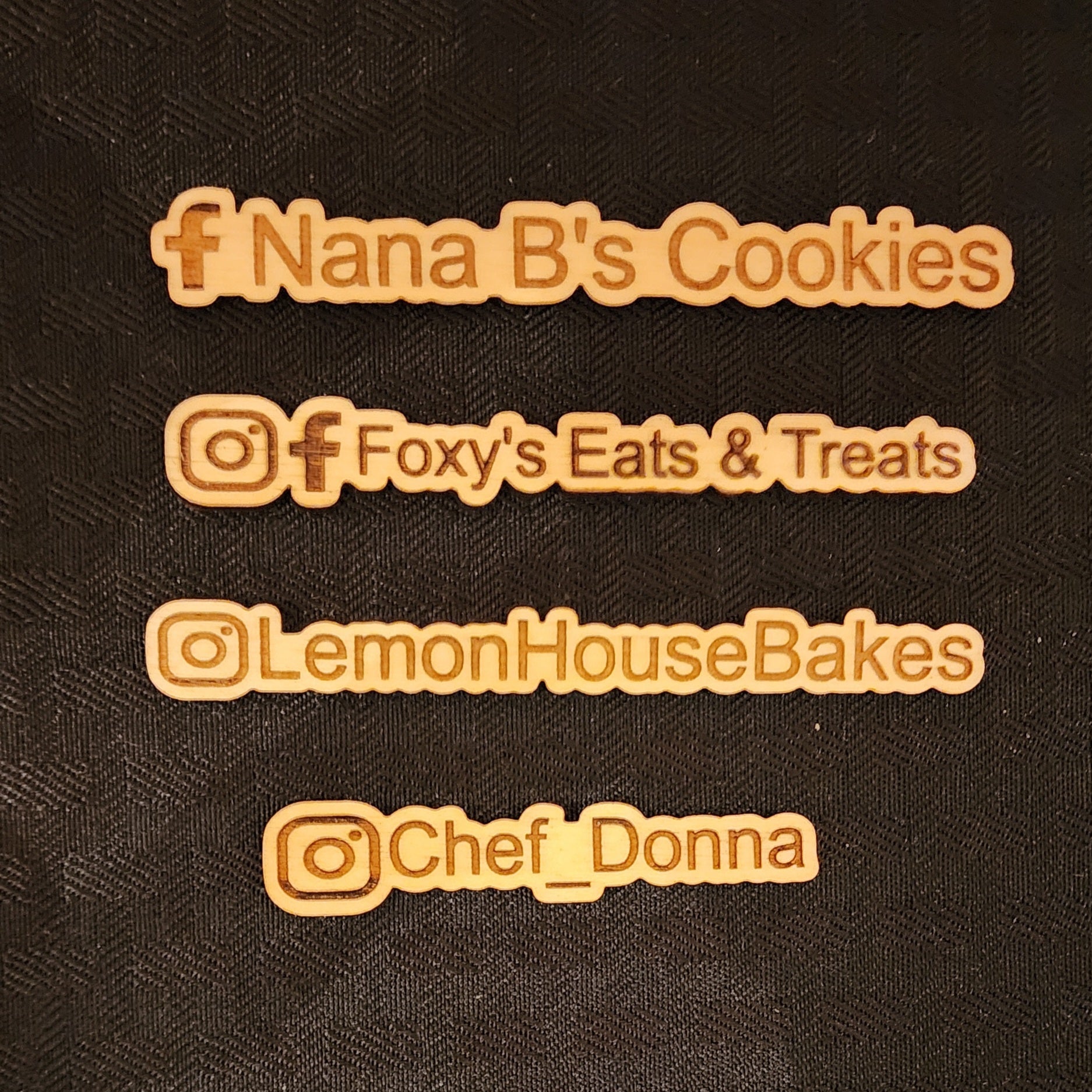 Social Media Picture Tags -  Laser Cut & Engraved Wood image 0