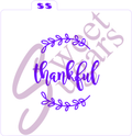 Thankful with Top/Bottom Wreath Silkscreen Stencil (1 or 2 part) image 0