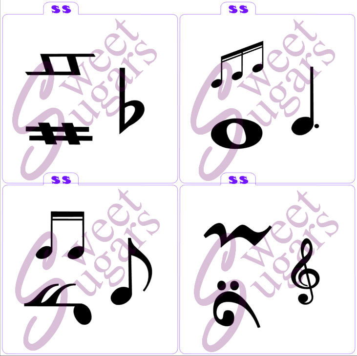 Music Symbols Silkscreen Stencils (Save $4 when ordering the bundle) image 0