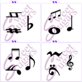 Music Symbols Silkscreen Stencils (Save $4 when ordering the bundle) image 0