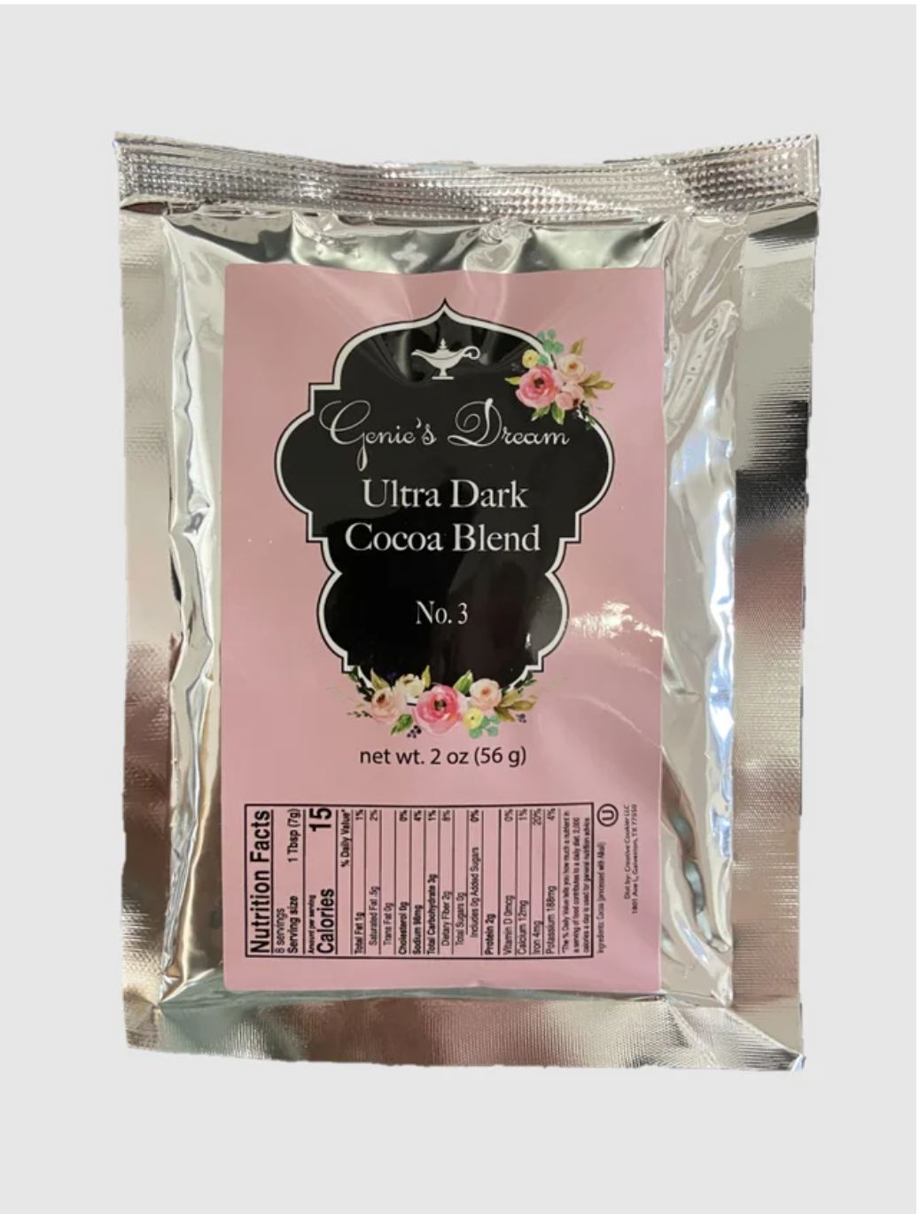 SHIPS SAME/NEXT DAY!  SAMPLE Genie's Dream Cocoa No 3 Ultra Dark Blend 2 oz. image 0