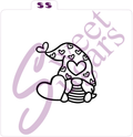 Girl Gnome with Heart PYO Silkscreen Stencil image 0