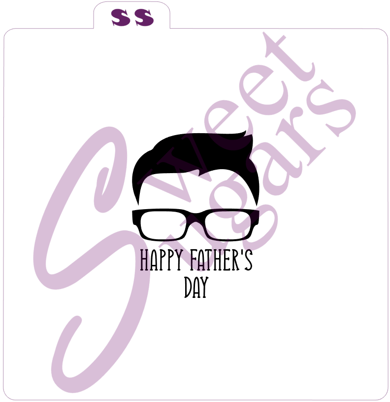 Hipster Happy Father's Day Silkscreen Stencil image 0