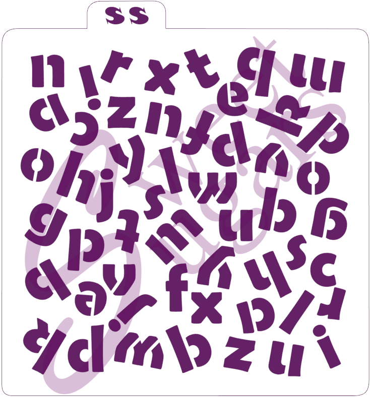 Chunky Alphabet Background Stencil - Traditional or Silkscreen image 0