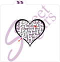 Heart Maze (1 or 2 part) Silkscreen Stencil image 0