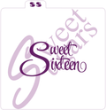 Sweet Sixteen Silkscreen Stencil - 2 sizes available image 0