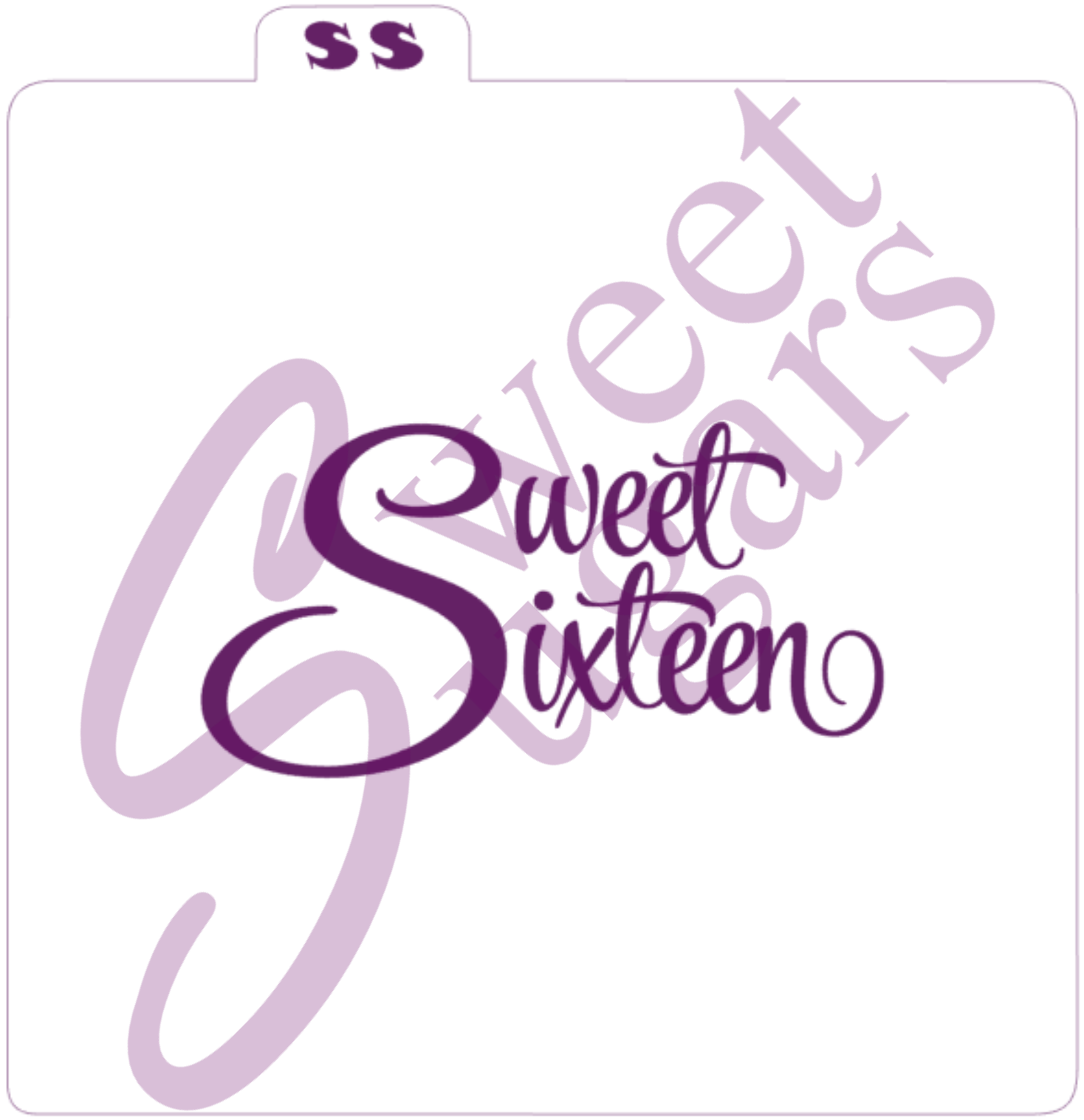 Sweet Sixteen Silkscreen Stencil - 2 sizes available image 0