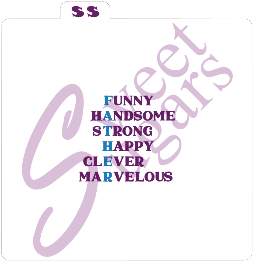 Father's Day Acrostic 2 part Silkscreen Stencil image 0
