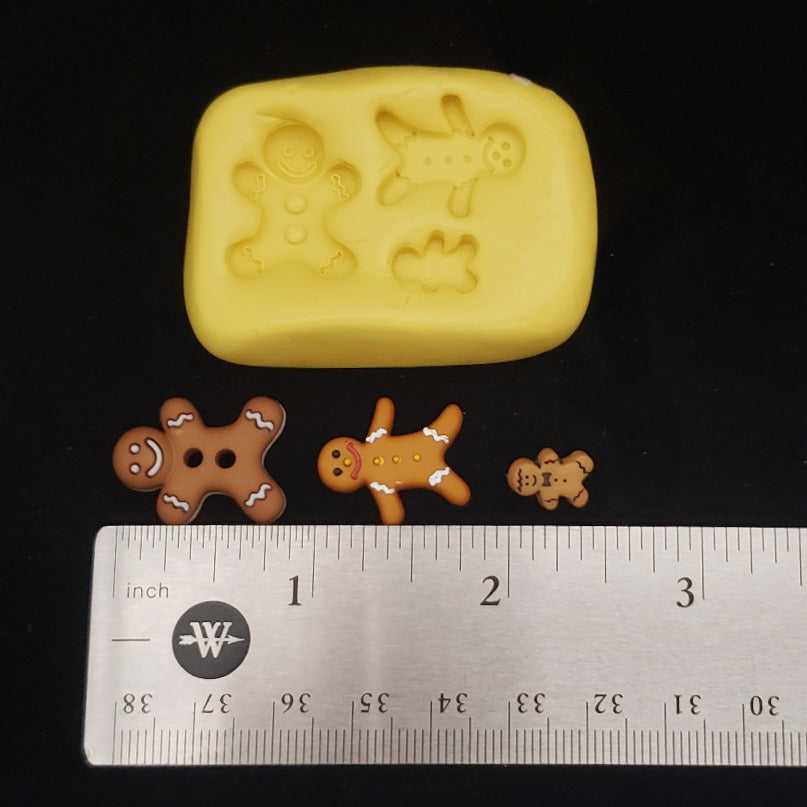 Mini / Micro Gingerbread Men Mold for Fondant, Chocolate, & Clay, etc. image 0