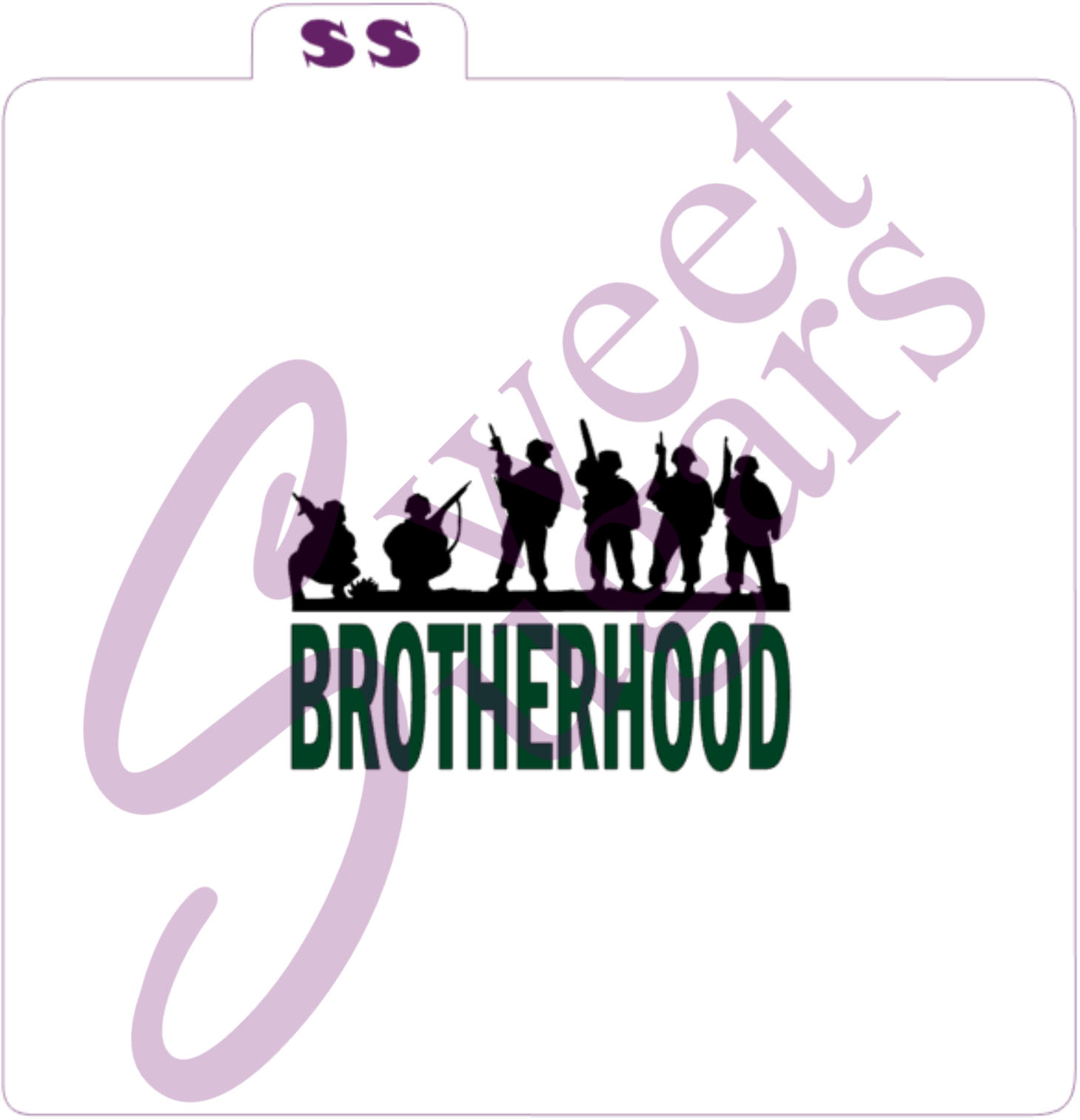 Military BROTHERHOOD Silkscreen Stencil - 1 or 2 part image 0
