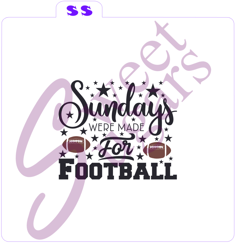 Sundays Were Made For Football 2 part Silkscreen Stencil image 0