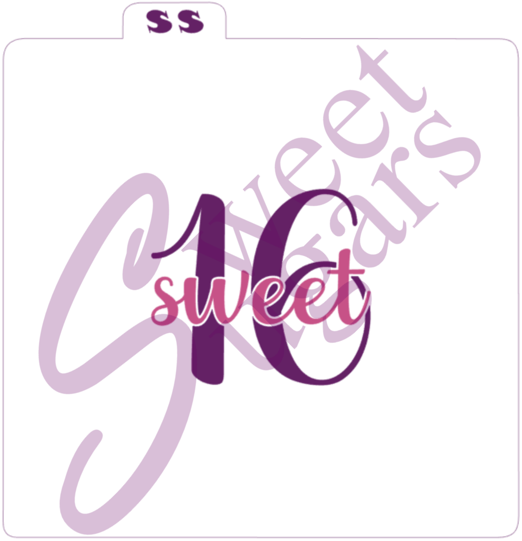 sweet 16 Two Part Silkscreen Stencil - 2 sizes available image 1