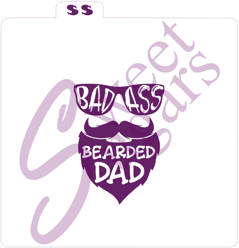 Bad Ass Bearded Dad Silkscreen Stencil image 0