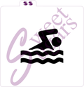 Swim Icon Stencil, Traditional or Silkscreen, Multiple Sizes image 0