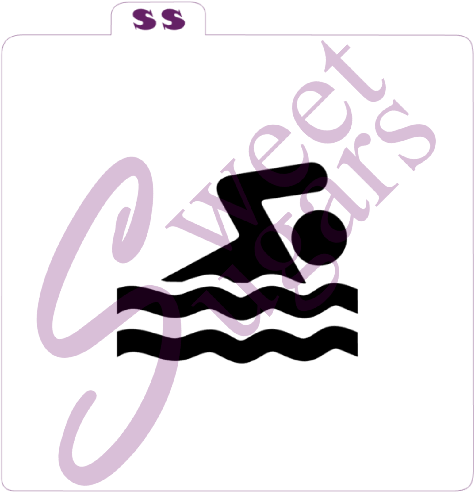 Swim Icon Stencil, Traditional or Silkscreen, Multiple Sizes image 0
