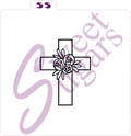 Easter PYO (Paint Your Own) Cross with Roses Silkscreen Stencil image 0
