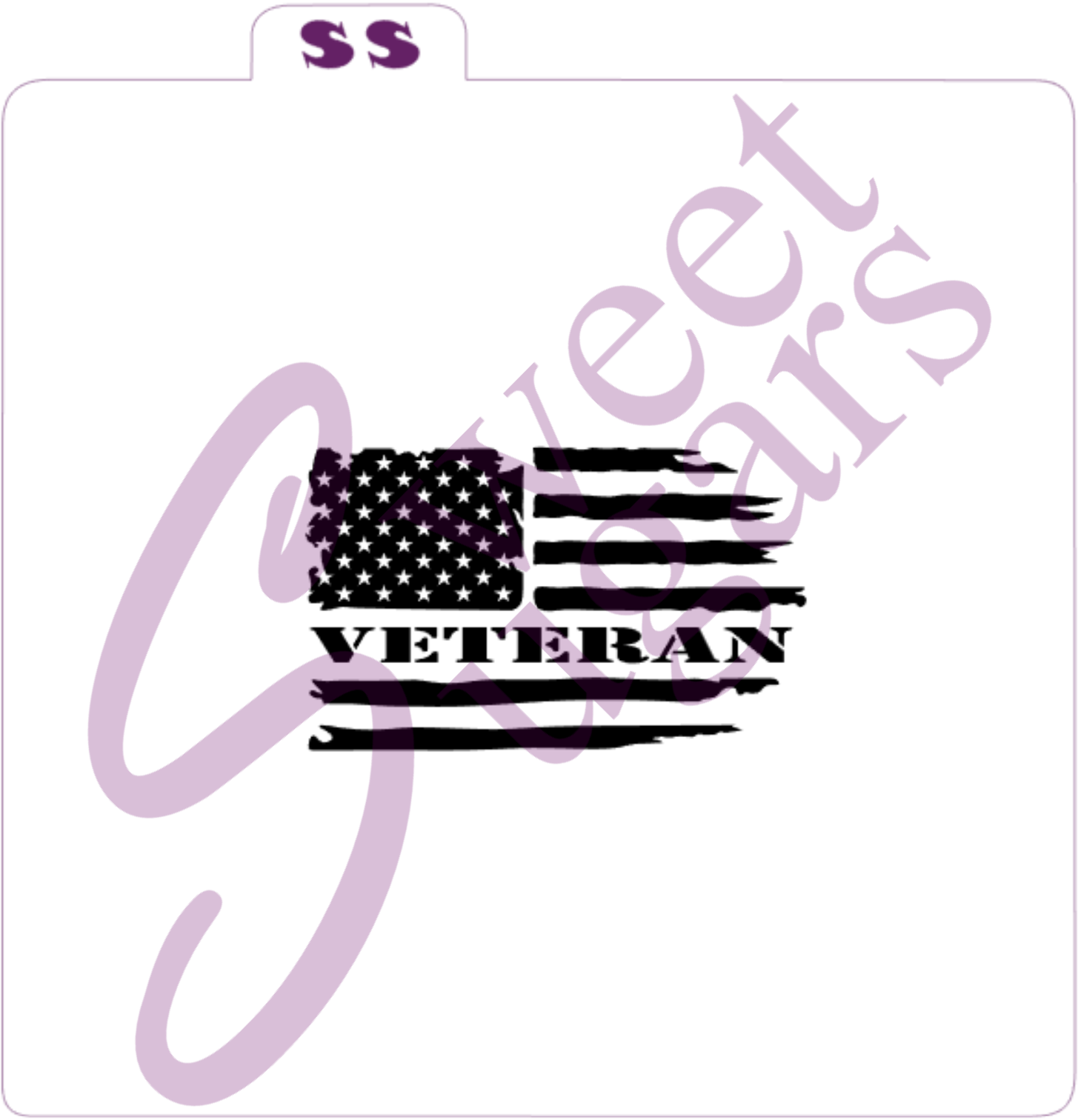 VETERAN Distressed Flag 1 or 2 part Silkscreen Stencil image 1
