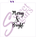 Merry & Bright (Text Only) Silkscreen Stencil image 0