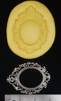 Ornate Baroque Oval Frame Mold & Blocker Set - For Fondant, Chocolate, and Clay image 0