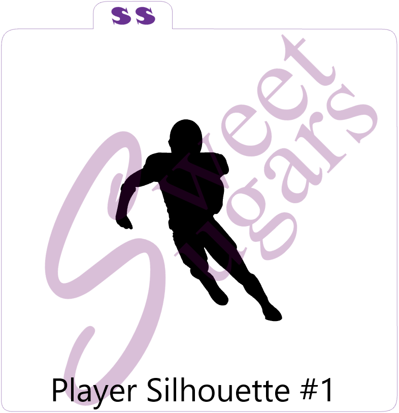 Football Player Silhouette Silkscreen Stencils - 4 Designs, Singles or Bundle image 1