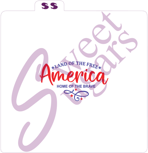 America, Land of the Free, Home of the Brave 2 part Silkscreen Stencil image 0