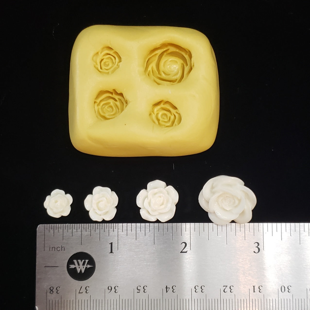 Rose Flower Mold - 4 sizes - For Fondant, Chocolate, Clay, etc. image 0