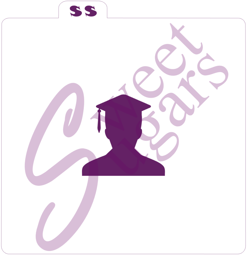 Male Graduate Silkscreen Stencil image 0