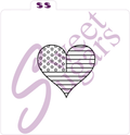 PYO Heart Flag 4th ofJuly Silkscreen Stencil image 0