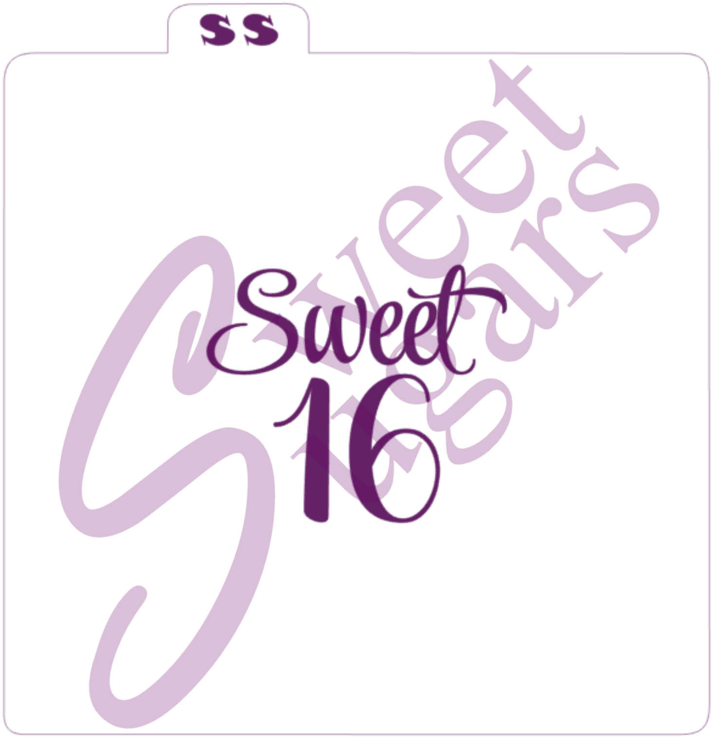 Sweet 16 Silkscreen Stencil - 2 sizes available image 1