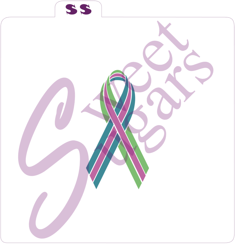 Tri-Color Awareness Ribbon 3 part Silkscreen Stencil image 0