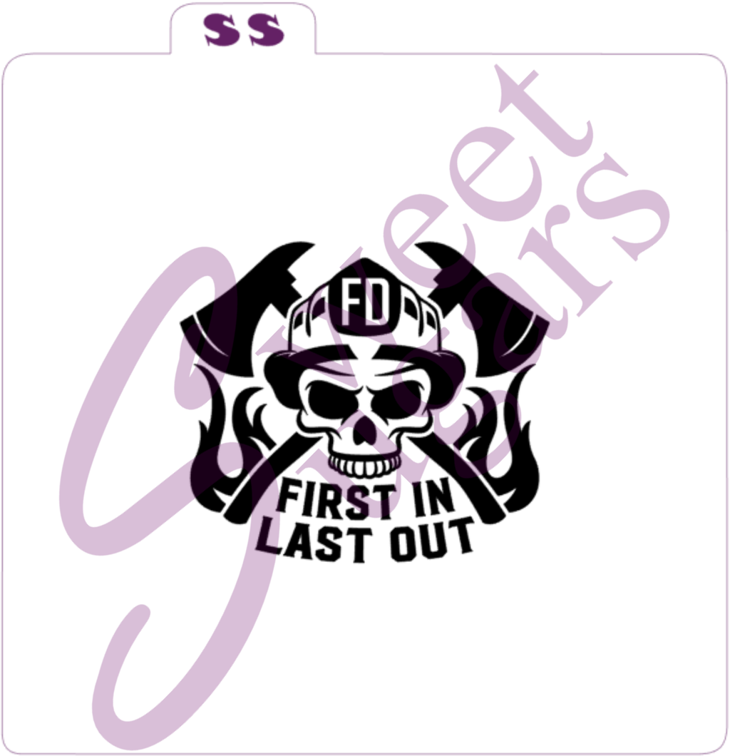 Firefighter First In Last Out Silkscreen Stencil (1 or 2 part) image 1