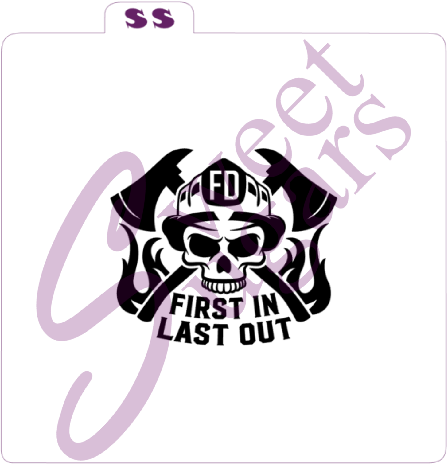 Firefighter First In Last Out Silkscreen Stencil (1 or 2 part) image 1