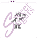 Elf with Present PYO Silkscreen Stencil image 0