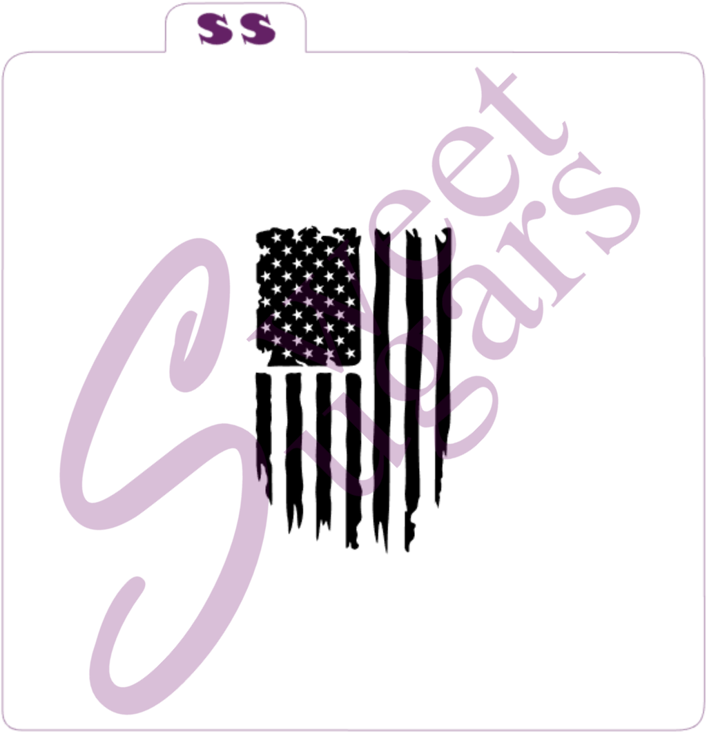 Distressed American Flag Silkscreen Stencil (1 or 2 part) image 1