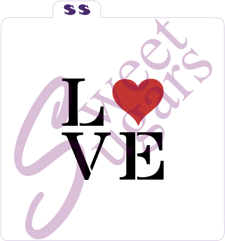 LOVE Square 2 Part Stencil - Traditional or Silkscreen image 1