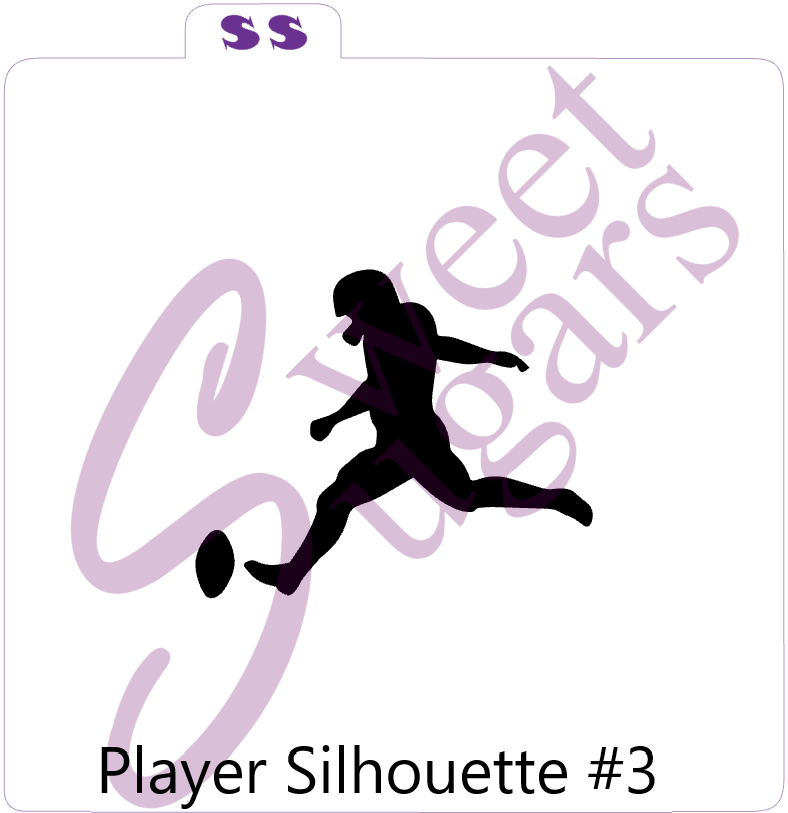 Football Player Silhouette Silkscreen Stencils - 4 Designs, Singles or Bundle image 3