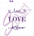 "Love" Silkscreen Stencil - 3 designs on one stencil image 0