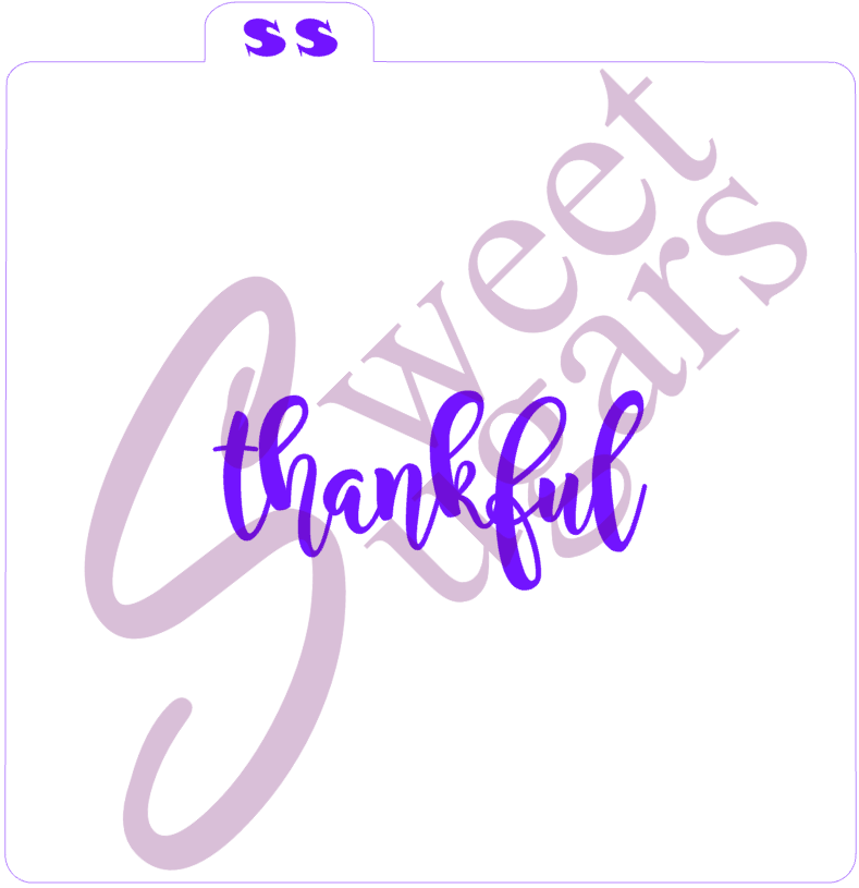 Thankful with Top/Bottom Wreath Silkscreen Stencil (1 or 2 part) image 1