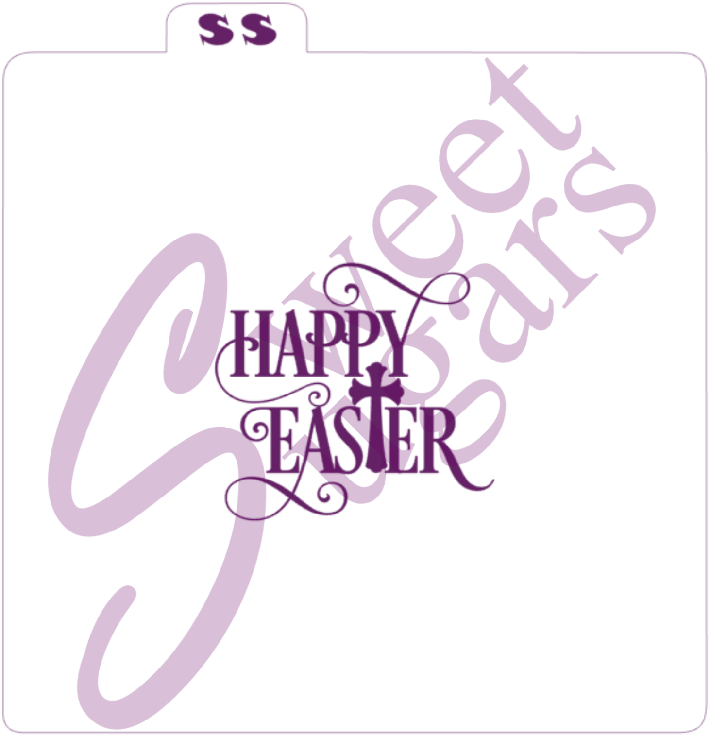 Happy Easter with Cross Silkscreen Stencil image 0
