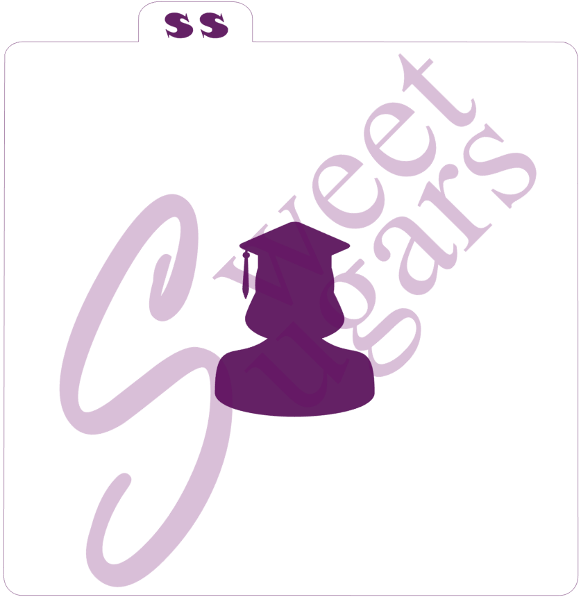 Female Graduate Silhouette Silkscreen Stencil image 0