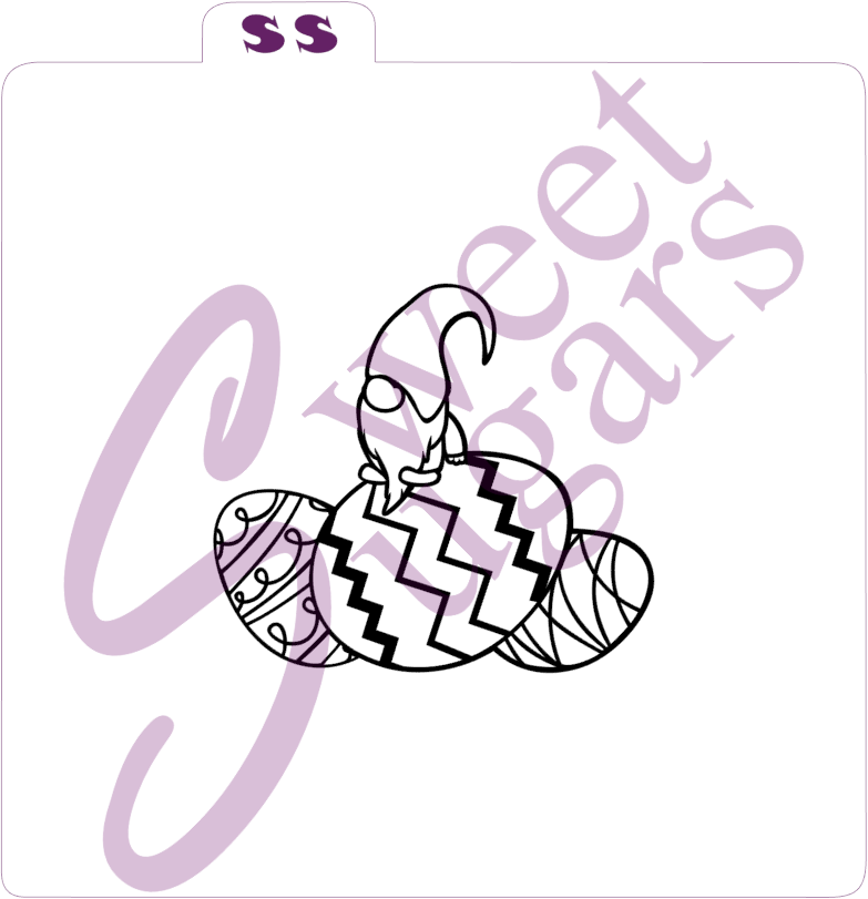 Easter PYO (Paint Your Own) Gnome on Eggs Silkscreen Stencil image 0