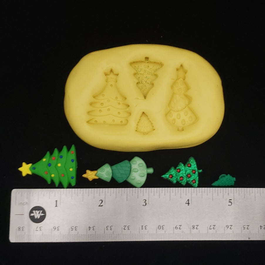 Christmas Tree Variety /mold for Fondant, Chocolate, Clay, etc. image 0