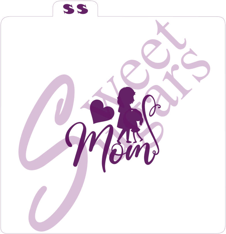 Mom Mother & Daughter Silkscreen Stencil image 0
