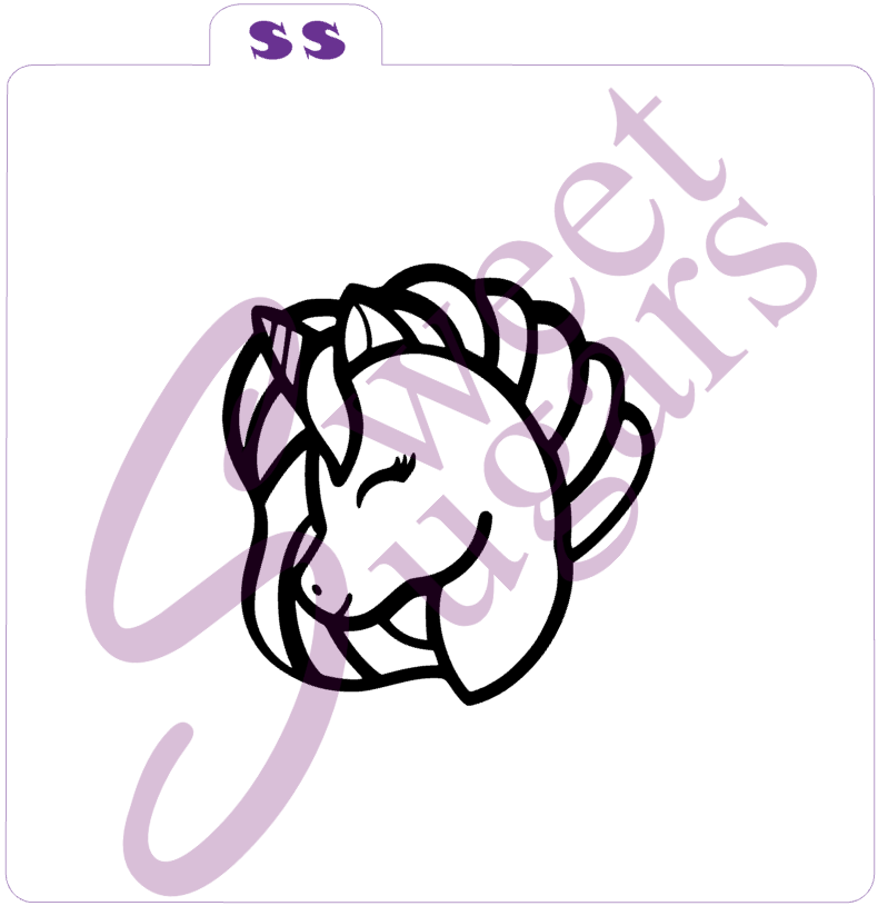 Unicorn Head Paint Your Own (PYO) Silkscreen Stencil image 0